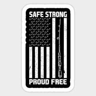 Patriotic Fishing Pole American Flag Fishing Gift Sticker